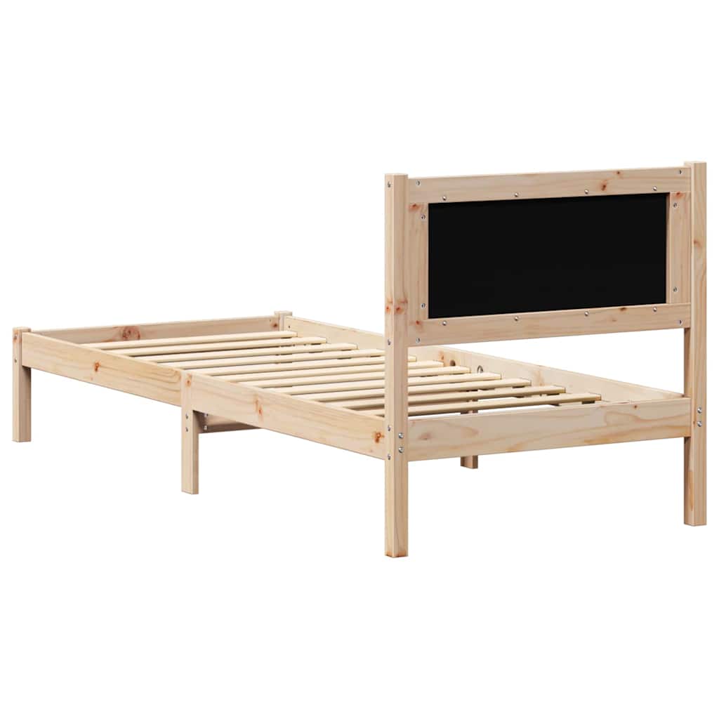 Bed Frame with Headboard Dark Grey 75 x 190 cm Fabric